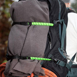 Slim Pack Straps 42” x 5/8” – Reflective Light-Duty Commuter Straps hi-viz green