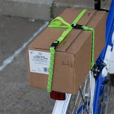 Small Commuter Stretch Straps 28” – Reflective Lime Green Compact Cargo Straps