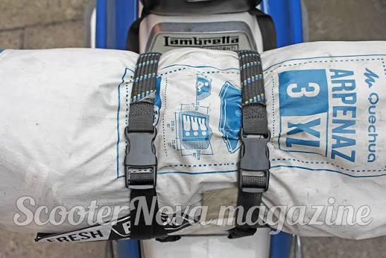 Pack Strap Stretch Straps 42” – Adjustable Commuter Cargo Straps (Blue / Green)
