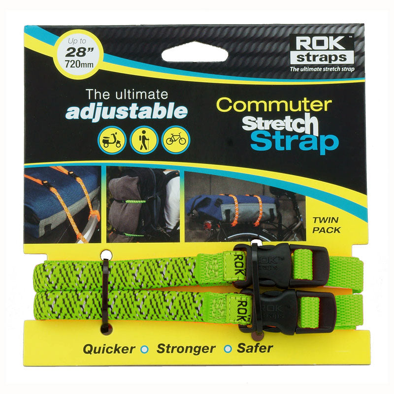 Small Commuter 28 x 5/8 - REFLECTIVE Lime Green - Rok Straps